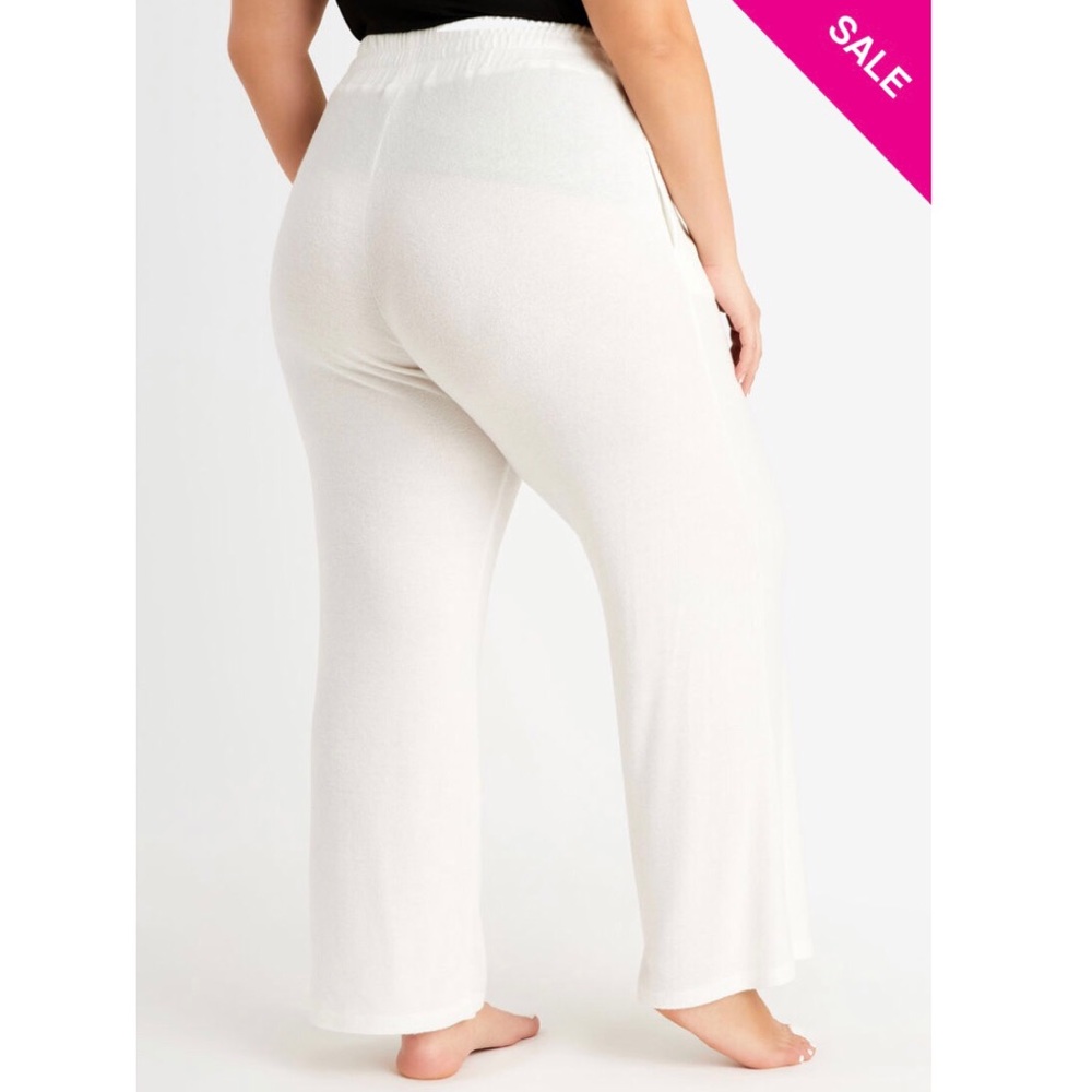 Wide leg lounge pant Ivory Ashley Stewart 14/16 Luxe knit, Comfortable and cozy. - Picture 3 of 11